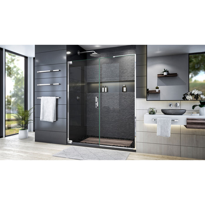 DreamLine SHDR-4458305-01 Elegance Plus 58-58 3/4"W x 72"H Frameless Pivot Shower Door in Chrome