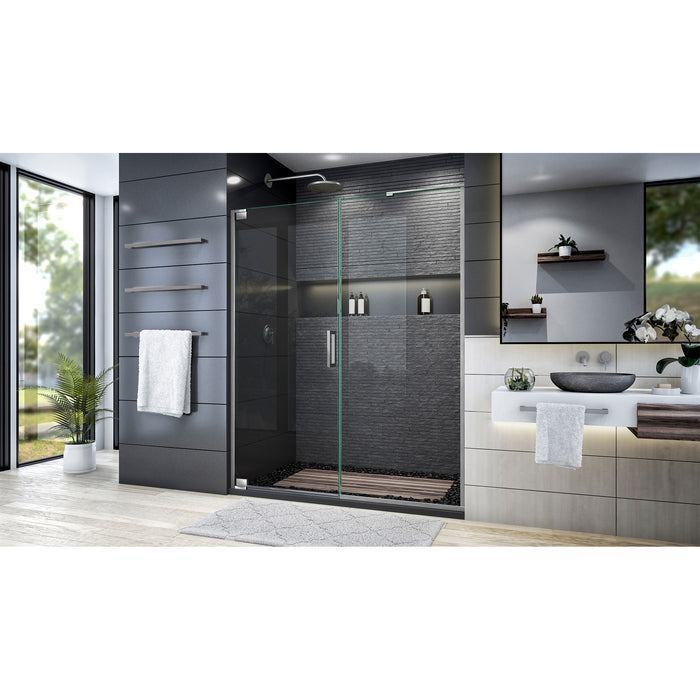 DreamLine SHDR-4458305-04 Elegance Plus 58-58 3/4"W x 72"H Frameless Pivot Shower Door in Brushed Nickel