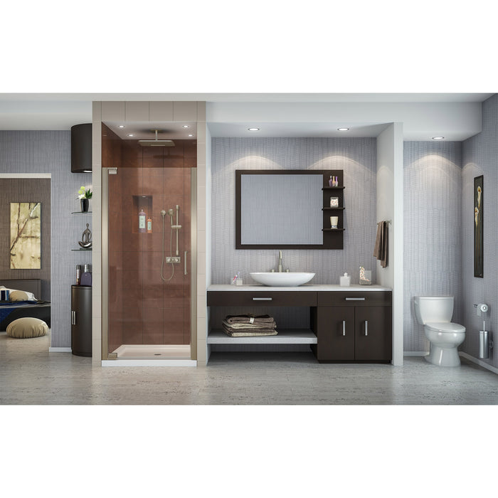 DreamLine SHDR-4134720-04 Elegance 34-36"W x 72"H Frameless Pivot Shower Door in Brushed Nickel