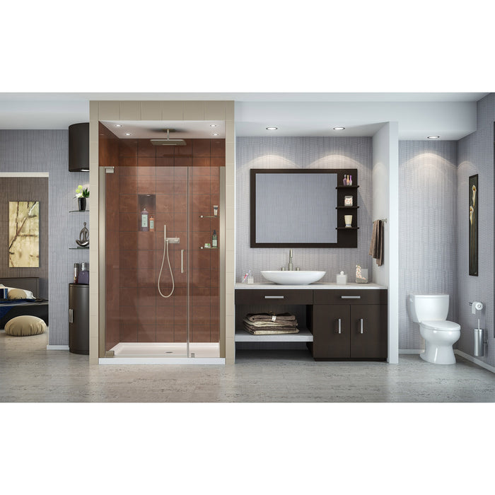 DreamLine SHDR-4140720-04 Elegance 40 3/4 - 42 3/4"W x 72"H Frameless Pivot Shower Door in Brushed Nickel