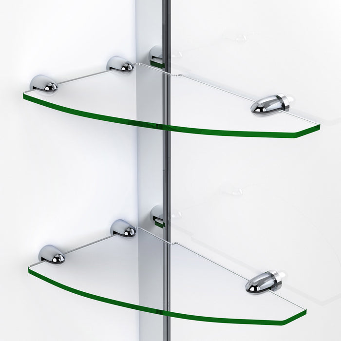 DreamLine SHDR-20487210CS-06 Unidoor 48-49"W x 72"H Frameless Hinged Shower Door with Shelves in Oil Rubbed Bronze