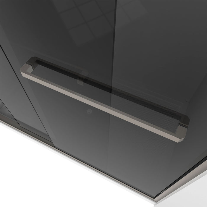 DreamLine SHDR-166058G-04 Encore 56-60" W x 58" H Semi-Frameless Bypass Sliding Tub Door in Brushed Nickel and Gray Glass