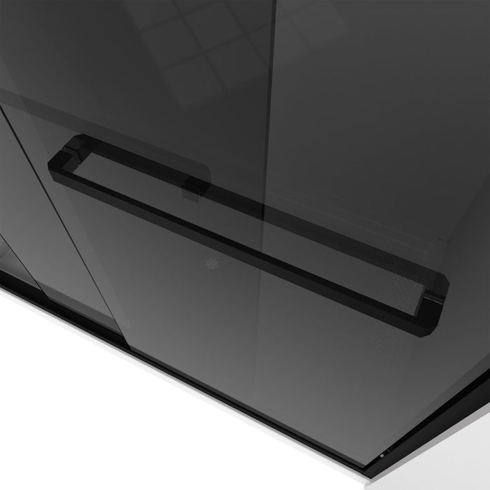 DreamLine SHDR-166058G-09 Encore 56-60" W x 58" H Semi-Frameless Bypass Sliding Tub Door in Satin Black and Gray Glass