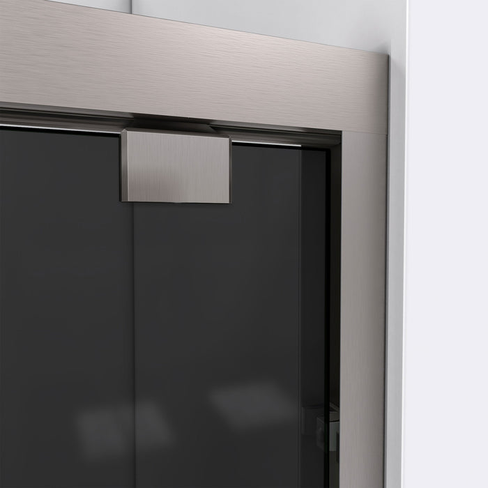 DreamLine SHDR-166058G-04 Encore 56-60" W x 58" H Semi-Frameless Bypass Sliding Tub Door in Brushed Nickel and Gray Glass