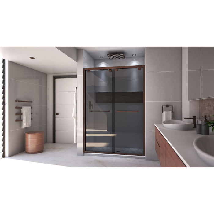 DreamLine SHDR-165476G-06 Encore 50-54" W x 76" H Semi-Frameless Bypass Sliding Shower Door in Oil Rubbed Bronze and Gray Glass