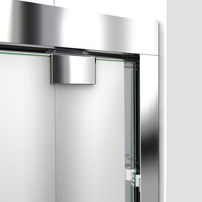 DreamLine DL-7005R-01 Encore 32"D x 60"W x 78 3/4"H Bypass Shower Door in Chrome and Right Drain White Base Kit