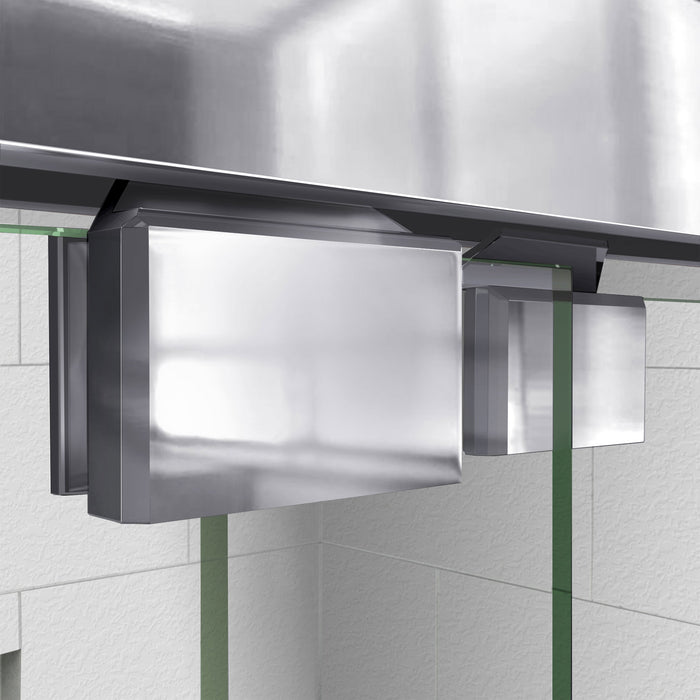 DreamLine DL-7006L-01 Encore 34"D x 60"W x 78 3/4"H Bypass Shower Door in Chrome and Left Drain White Base Kit