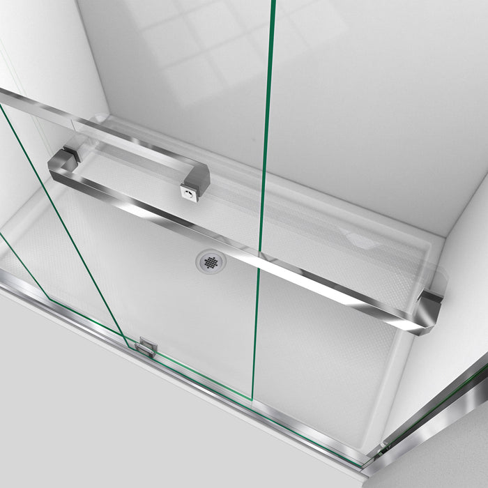 DreamLine DL-7006L-22-01 Encore 34"D x 60"W x 78 3/4"H Bypass Shower Door in Chrome and Left Drain Biscuit Base Kit