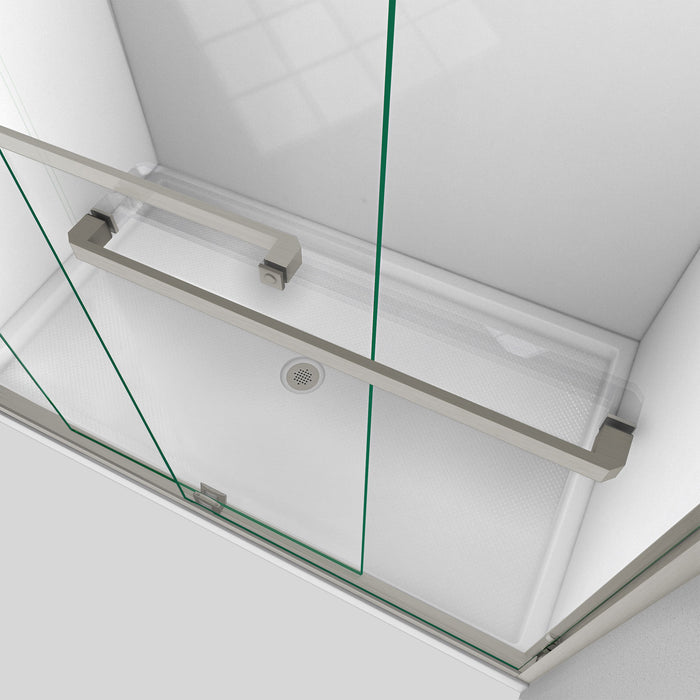 DreamLine DL-7007L-22-04 Encore 36"D x 60"W x 78 3/4"H Bypass Shower Door in Brushed Nickel and Left Drain Biscuit Base Kit