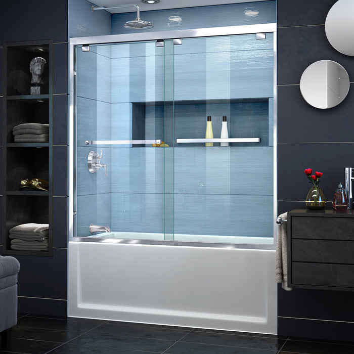 DreamLine SHDR-1660580-01 Encore 56-60"W x 58"H Semi-Frameless Bypass Tub Door in Chrome