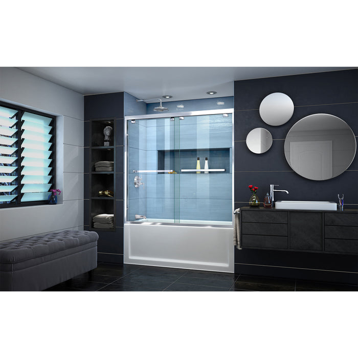 DreamLine SHDR-1660580-01 Encore 56-60"W x 58"H Semi-Frameless Bypass Tub Door in Chrome