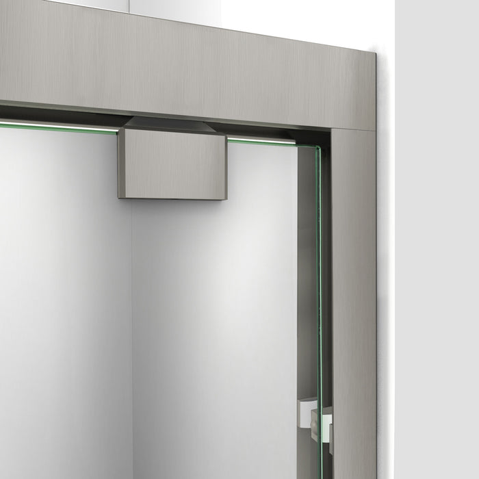DreamLine DL-7004C-04 Encore 30"D x 60"W x 78 3/4"H Bypass Shower Door in Brushed Nickel and Center Drain White Base Kit