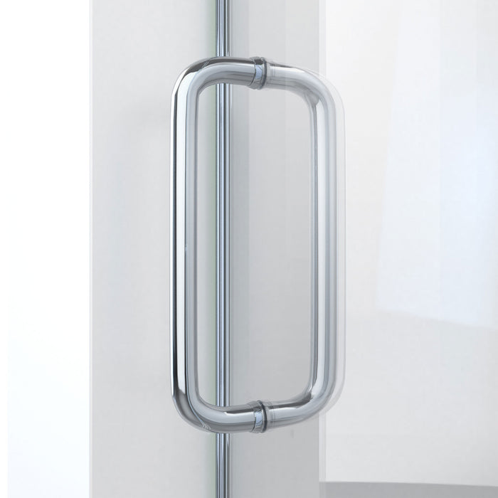 DreamLine SD6160W760VTX08 Enigma-CXO 56-60"W x 76"H Fully Frameless Sliding Shower Door in Polished Stainless Steel with Towel Bar