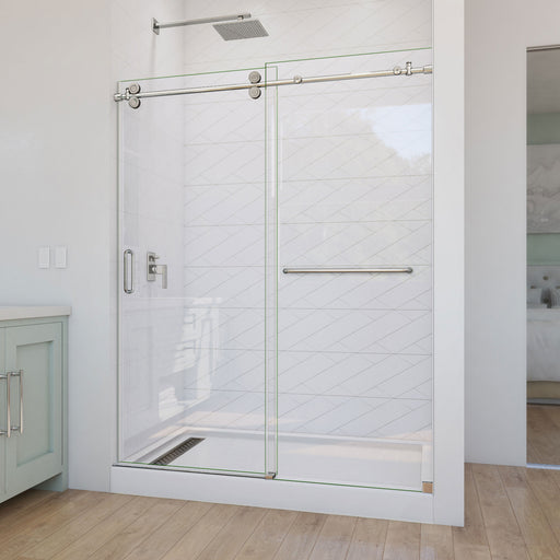 DreamLine SD6160W760VTX08 Enigma-CXO Frameless Sliding Shower Door in Polished Stainless Steel
