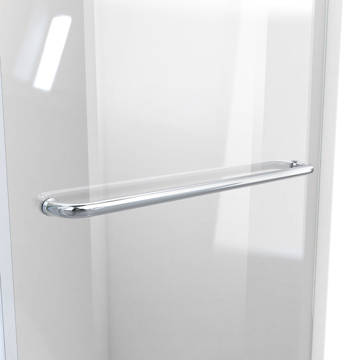 DreamLine SD6160W760VTX08 Enigma-CXO 56-60"W x 76"H Fully Frameless Sliding Shower Door in Polished Stainless Steel with Towel Bar