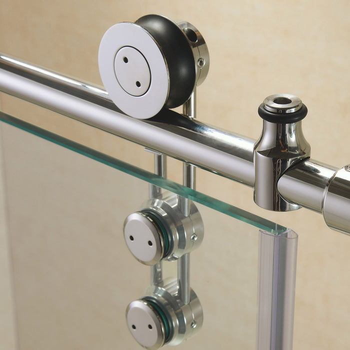 DreamLine SHDR-6260760-08 Enigma-Z 56-60"W x 76"H Fully Frameless Sliding Shower Door in Polished Stainless Steel
