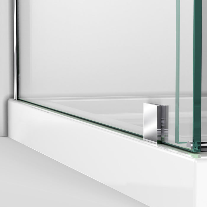 DreamLine SHEN-6434600-07 Enigma Air 34 3/4"D x 60 3/8"W x 76"H Frameless Sliding Shower Enclosure in Brushed Stainless Steel