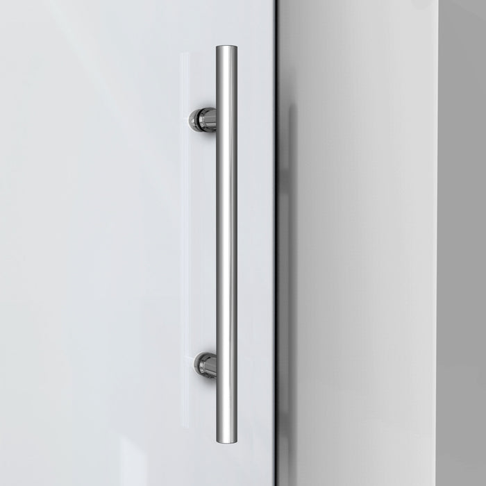 DreamLine SHEN-6134722-08 Enigma-XO 34 1/2"D x 68 3/8-72 3/8"W x 76"H Frameless Shower Enclosure in Polished Stainless Steel