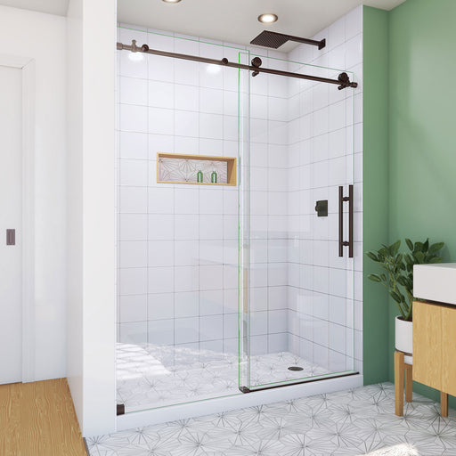 DreamLine SD61600760VDX06 Enigma-X Clear Sliding Shower Door in Oil Rubbed Bronze