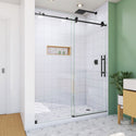 DreamLine SD61600760VDX09 Enigma-X Clear Sliding Shower Door in Satin Black