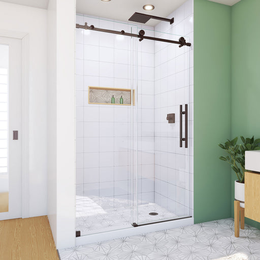DreamLine SD61480760VDX06 Enigma-X Clear Sliding Shower Door in Oil Rubbed Bronze