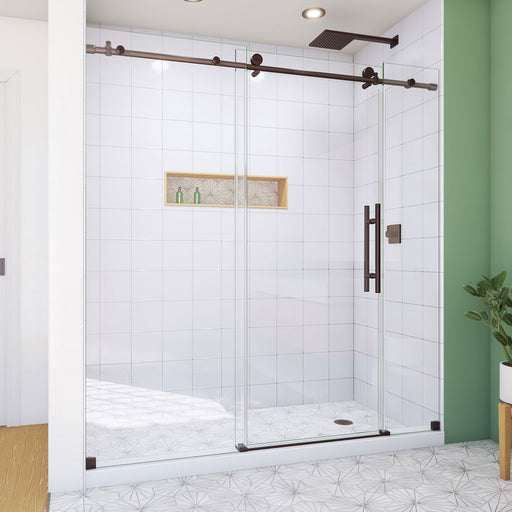DreamLine SD61720760VDX06 Enigma-X Clear Sliding Shower Door in Oil Rubbed Bronze