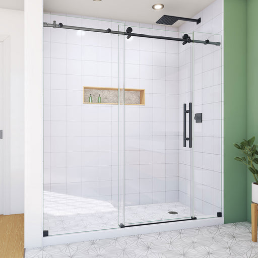 DreamLine SD61720760VDX09 Enigma-X Fully Clear Sliding Shower Door in Satin Black