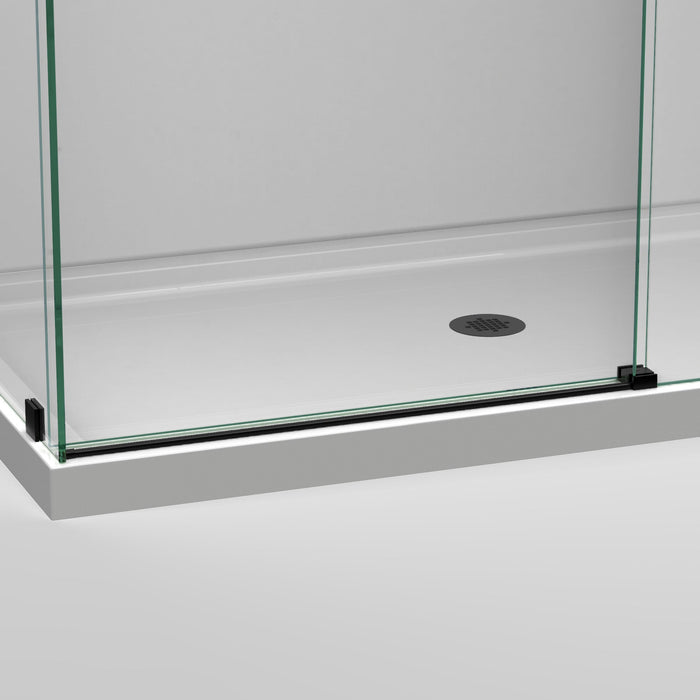 DreamLine SHEN-6434480-09 Enigma Air 34 3/4" D x 48 3/8" W x 76" H Frameless Sliding Shower Enclosure in Satin Black