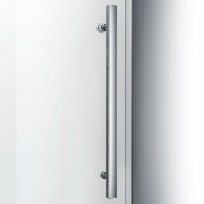 DreamLine SHEN-6434480-08 Enigma Air 34 3/4"D x 48 3/8"W x 76"H Frameless Sliding Shower Enclosure in Polished Stainless Steel