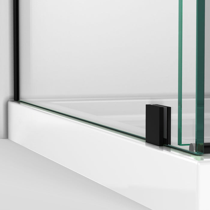 DreamLine SHEN-6434480-09 Enigma Air 34 3/4" D x 48 3/8" W x 76" H Frameless Sliding Shower Enclosure in Satin Black