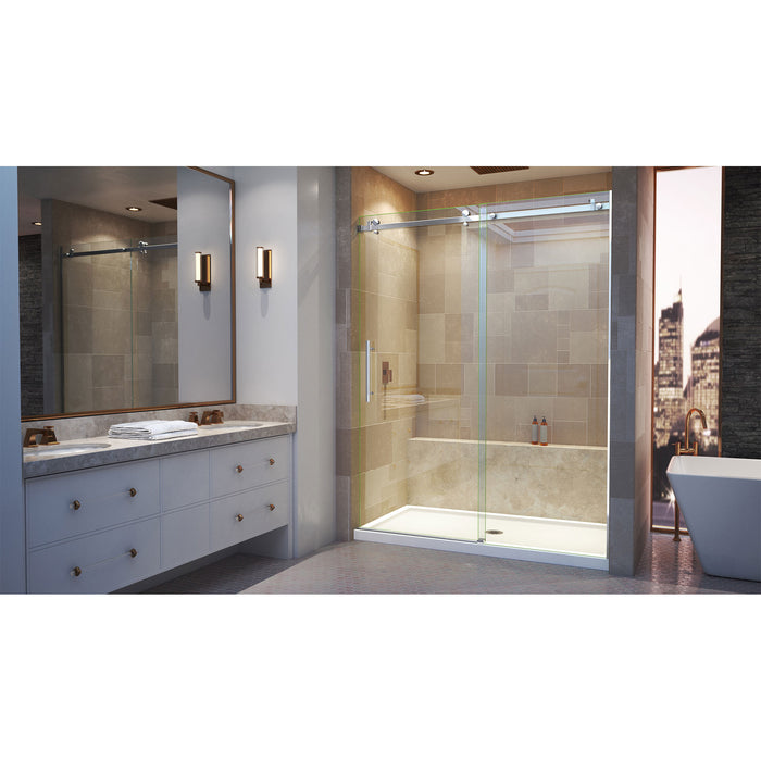 DreamLine SHDR-64607610-08 Enigma Air 56-60"W x 76"H Frameless Sliding Shower Door in Polished Stainless Steel