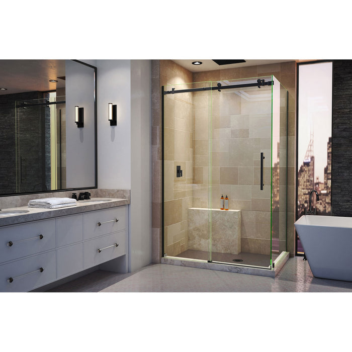 DreamLine SHEN-6434480-09 Enigma Air 34 3/4" D x 48 3/8" W x 76" H Frameless Sliding Shower Enclosure in Satin Black
