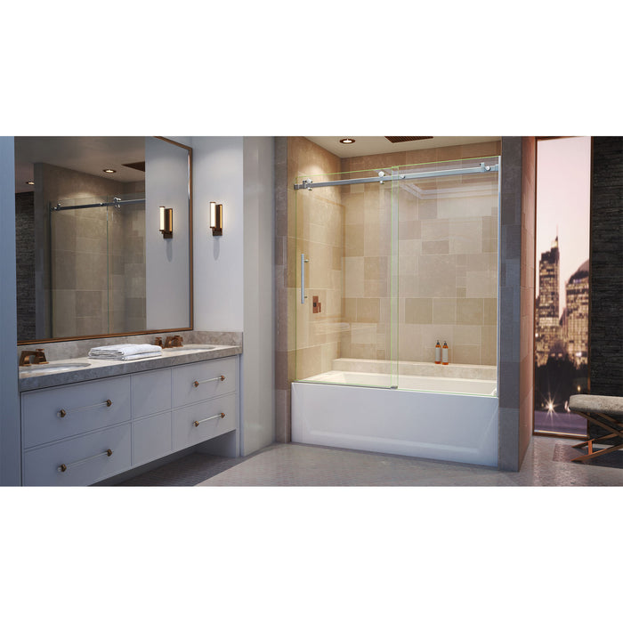 DreamLine SHDR-64606210-07 Enigma Air 56-60"W x 62"H Frameless Sliding Tub Door in Brushed Stainless Steel