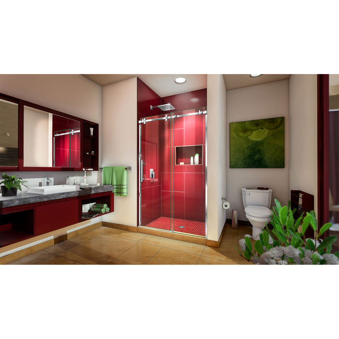 DreamLine SHDR-6548760-08 Enigma Sky 44-48"W x 76"H Frameless Sliding Shower Door in Polished Stainless Steel
