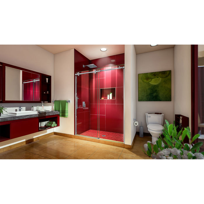 DreamLine SHDR-6560760-07 Enigma Sky 56-60"W x 76"H Frameless Sliding Shower Door in Brushed Stainless Steel
