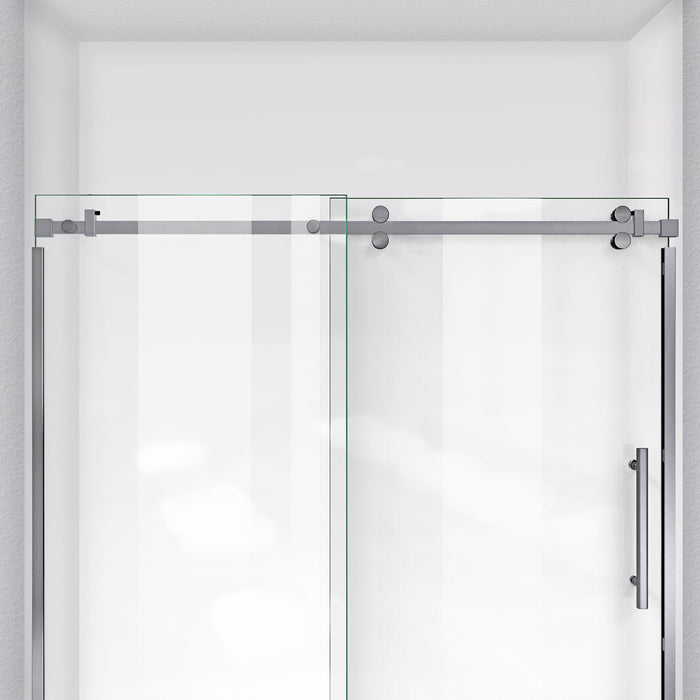 DreamLine SHDR-6548760-07 Enigma Sky 44-48"W x 76"H Frameless Sliding Shower Door in Brushed Stainless Steel