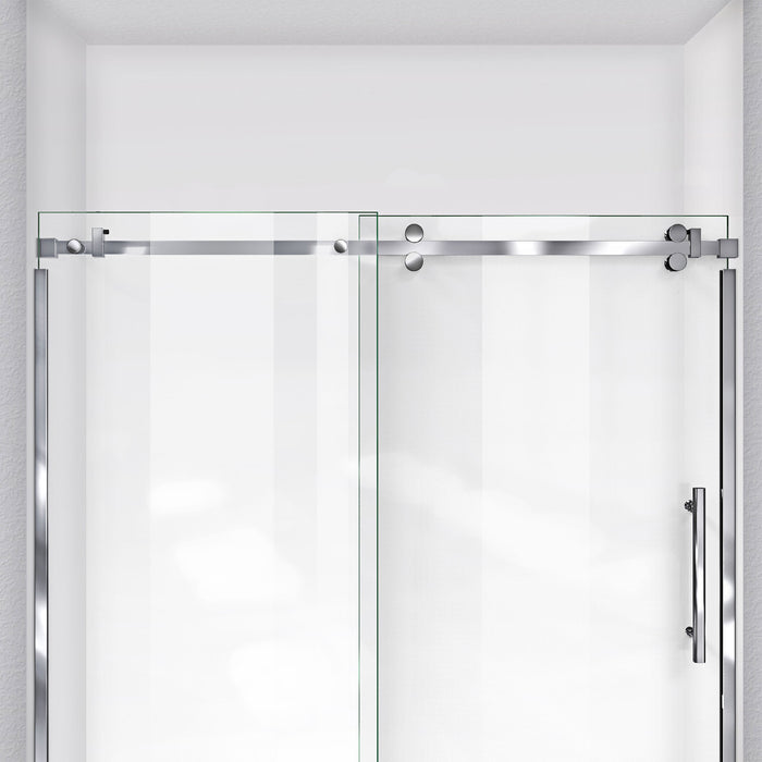 DreamLine SHDR-6560620-08 Enigma Sky 56-60"W x 62"H Frameless Sliding Tub Door in Polished Stainless Steel