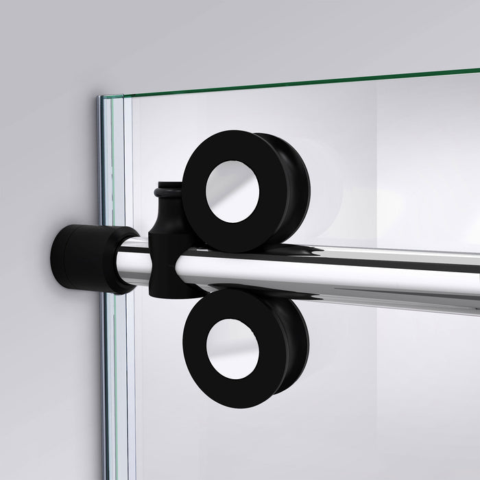DreamLine SHDR61607620-18 Enigma-XO 56-60"W x 76"H Frameless Clear Glass Sliding Shower Door in Polished Tuxedo