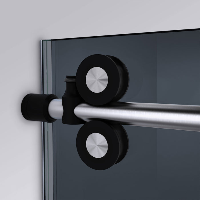 DreamLine SHDR6160762G-17 Enigma-XO 56-60"W x 76"H Frameless Smoke Gray Glass Sliding Shower Door in Brushed Tuxedo