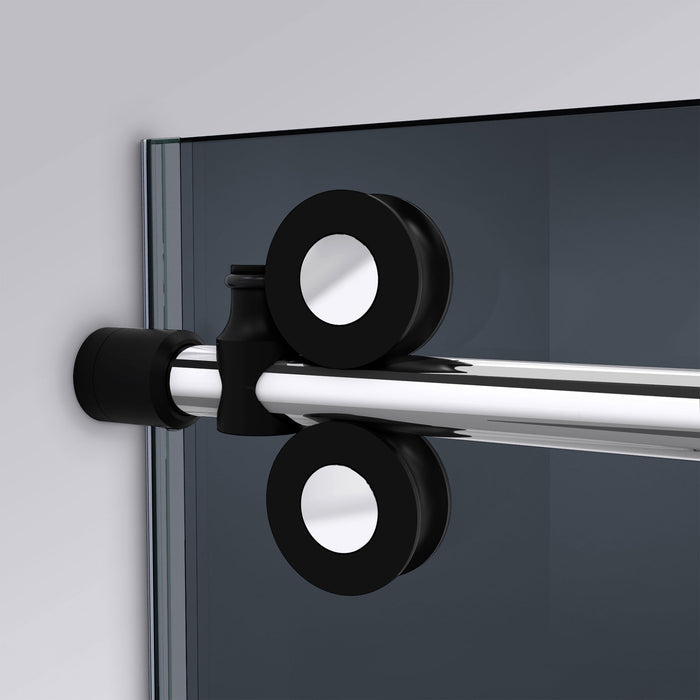 DreamLine SHDR6160762G-18 Enigma-XO 56-60"W x 76"H Frameless Smoke Gray Glass Sliding Shower Door in Polished Tuxedo