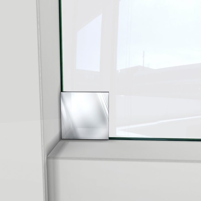 DreamLine SD6160W760VTX08 Enigma-CXO 56-60"W x 76"H Fully Frameless Sliding Shower Door in Polished Stainless Steel with Towel Bar
