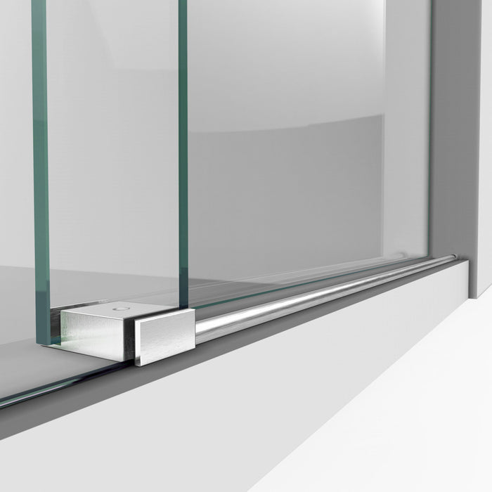DreamLine SHDR-61606210-07 Enigma-X 55-59"W x 62"H Fully Frameless Sliding Tub Door in Brushed Stainless Steel - Bath4All