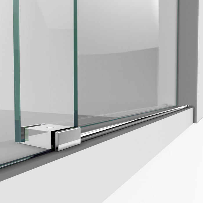 DreamLine SHDR-61607610-08 Enigma-X 56-60"W x 76"H Fully Frameless Sliding Shower Door in Polished Stainless Steel - Bath4All