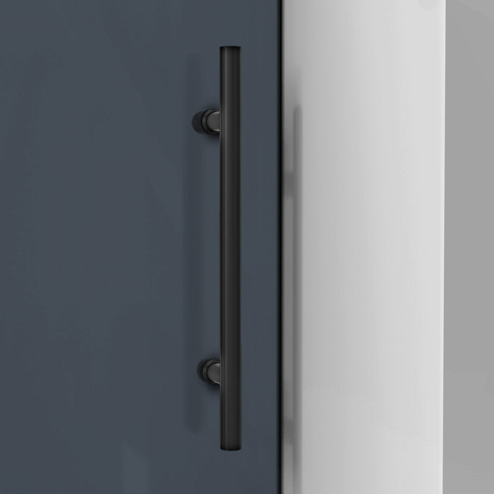 DreamLine SHDR6160762G-09 Enigma-XO 56-60"W x 76"H Frameless Smoke Gray Glass Sliding Shower Door in Satin Black Stainless Steel