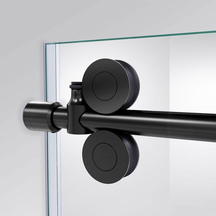 DreamLine SHDR61607620-09 Enigma-XO 56-60"W x 76"H Frameless Clear Glass Sliding Shower Door in Satin Black Stainless Steel