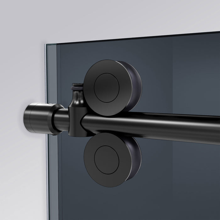 DreamLine SHDR6160762G-09 Enigma-XO 56-60"W x 76"H Frameless Smoke Gray Glass Sliding Shower Door in Satin Black Stainless Steel