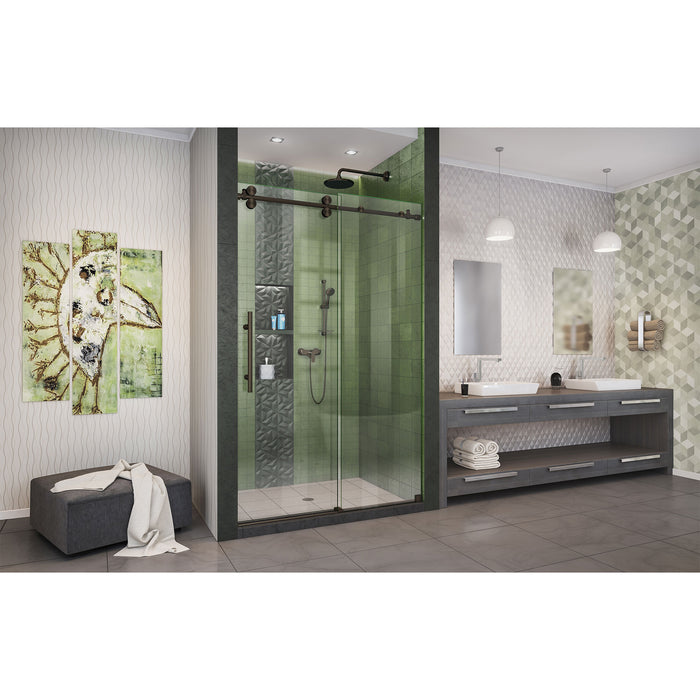 DreamLine SHDR-61487620-06 Enigma-XO 44-48"W x 76"H Fully Frameless Sliding Shower Door in Oil Rubbed Bronze