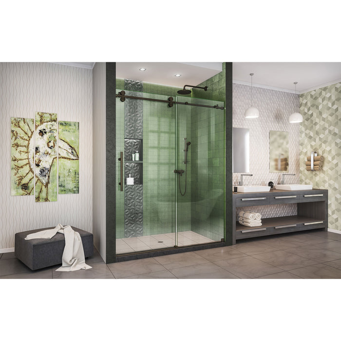 DreamLine SHDR-61547620-06 Enigma-XO 50-54"W x 76"H Fully Frameless Sliding Shower Door in Oil Rubbed Bronze
