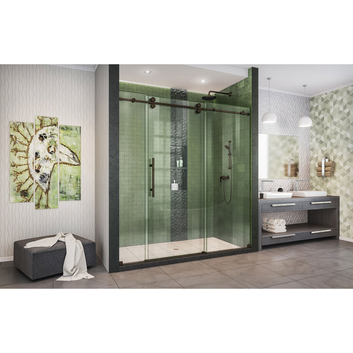 DreamLine SHDR-61727620-06 Enigma-XO 68-72"W x 76"H Fully Frameless Sliding Shower Door in Oil Rubbed Bronze