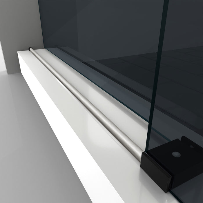 DreamLine SHDR6160762G-17 Enigma-XO 56-60"W x 76"H Frameless Smoke Gray Glass Sliding Shower Door in Brushed Tuxedo